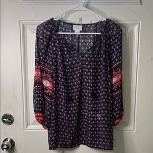 EUC Women’s Apt. 9 3/4 Sleeve Tie Front Blouse